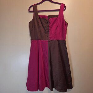 Handmade 2 Tone Fuschia / Brown Dress